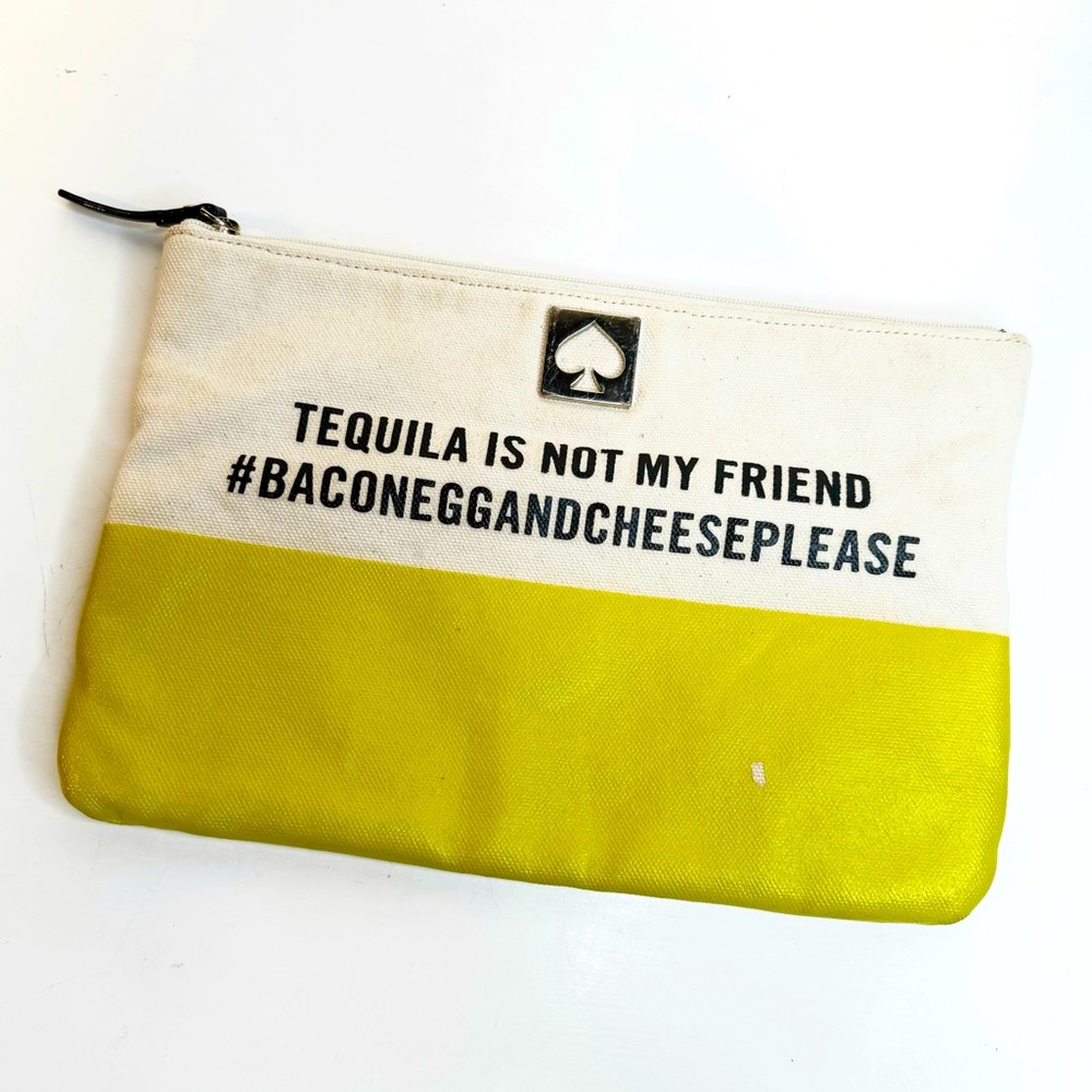 Kate Spade | RARE Gia Call To Action Tequila Is Not My Friend Pouch‎ Clutch